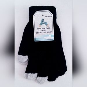 Touch gloves men's black OSFM (NWTS)